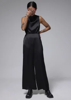 Love, Bonito Party & Occasions|Jumpsuits & Rompers*Crinkled Satin Cowl Neck Jumpsuit