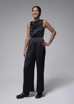 Love, Bonito Party & Occasions|Jumpsuits & Rompers*Crinkled Satin Cowl Neck Jumpsuit