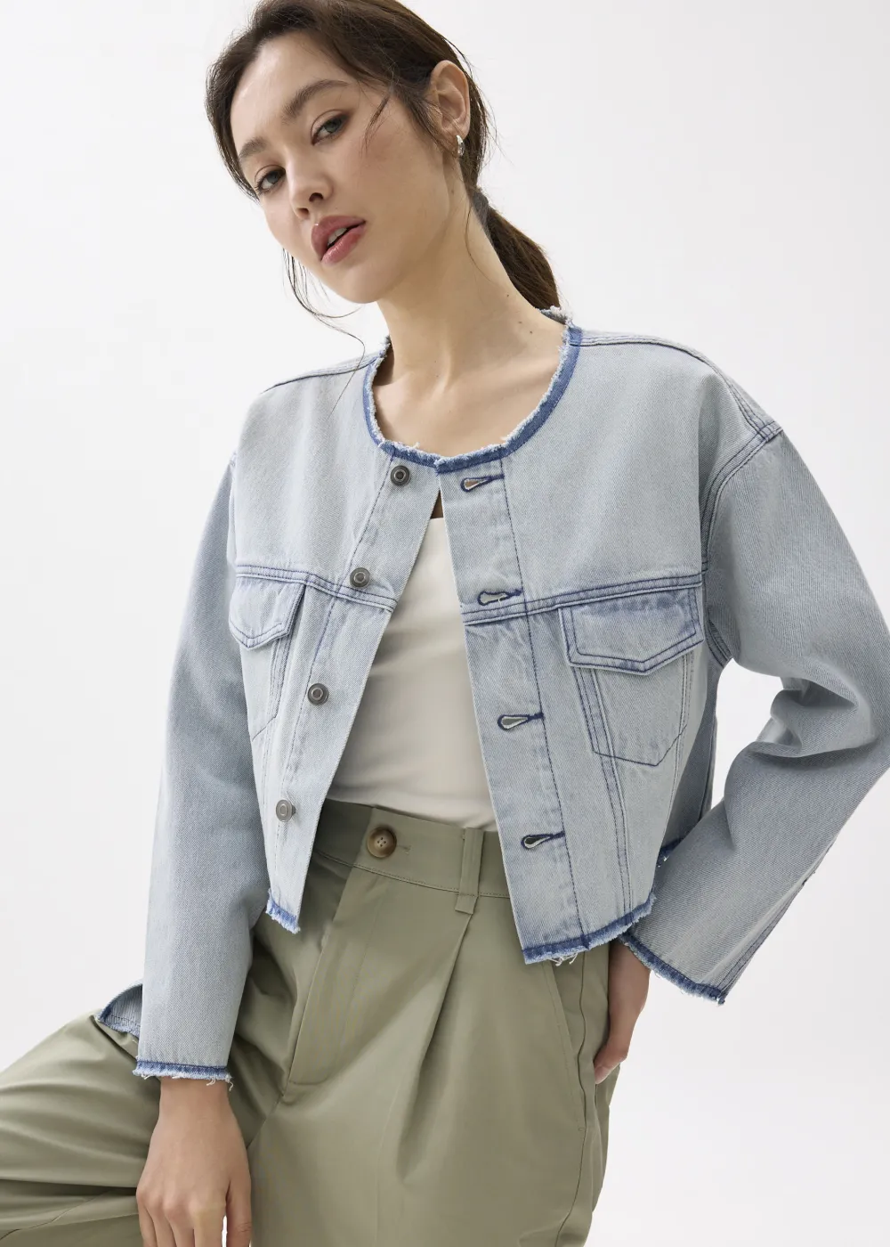 Love, Bonito Weekend|Casual*Cropped Fray Denim Jacket