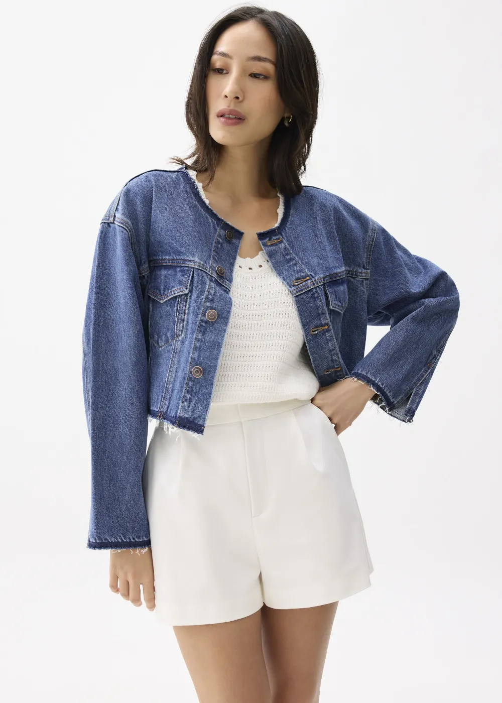 Love, Bonito Weekend|Casual*Cropped Fray Denim Jacket