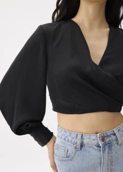 Love, Bonito Party Tops|Blouses & Shirts*Cropped V-neck Wrap Top