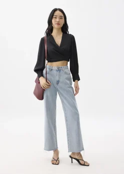 Love, Bonito Party Tops|Blouses & Shirts*Cropped V-neck Wrap Top