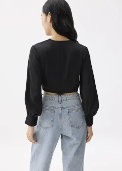 Love, Bonito Party Tops|Blouses & Shirts*Cropped V-neck Wrap Top