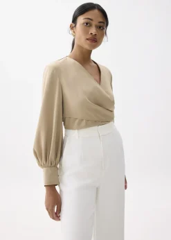 Love, Bonito Party Tops|Blouses & Shirts*Cropped V-neck Wrap Top