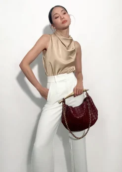 Love, Bonito Work Tops|Shell Tops*Daya Satin High Cowl Neck Top