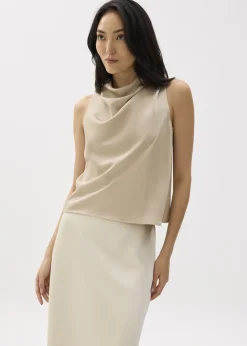 Love, Bonito Work Tops|Shell Tops*Daya Satin High Cowl Neck Top