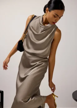 Love, Bonito Work Tops|Shell Tops*Daya Satin High Cowl Neck Top