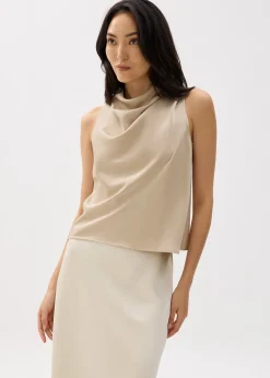 Love, Bonito Work Tops|Shell Tops*Daya Satin High Cowl Neck Top