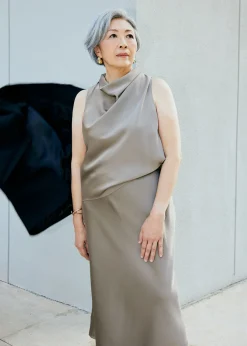 Love, Bonito Work Tops|Shell Tops*Daya Satin High Cowl Neck Top