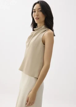 Love, Bonito Work Tops|Shell Tops*Daya Satin High Cowl Neck Top