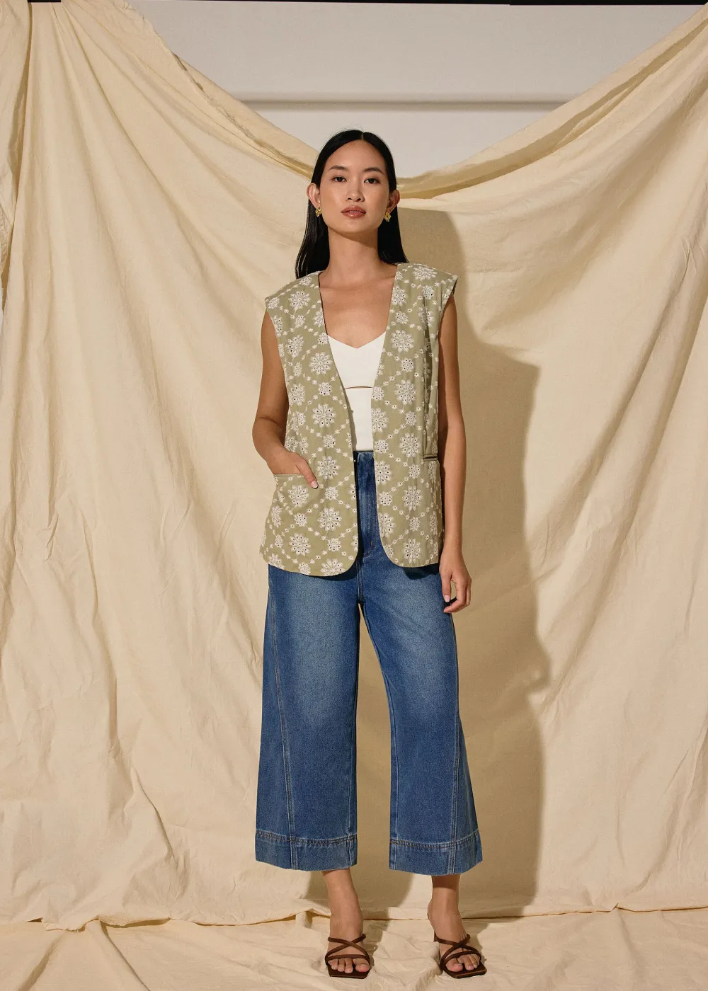 Love, Bonito Weekend & Vacation Pants|Casual Pants*Denim Cropped Wide Leg Culottes