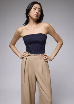 Love, Bonito Weekend & Vacation Tops|Petite-Friendly*Denim Fitted Crop Tube Top