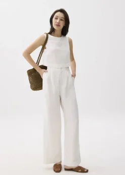 Love, Bonito Weekend & Vacation Pants|Work Pants*Devika Linen Tailored Wide Leg Pants