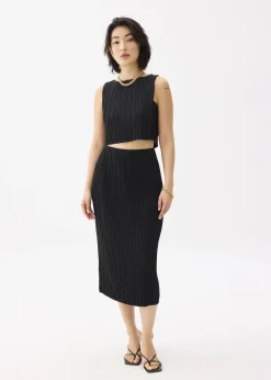 Love, Bonito Party Tops|Shell Tops*Dez Pleated Boat Neck Crop Top