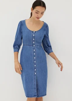 Love, Bonito Casual Dresses*Donna Denim Puff Sleeve Button Dress