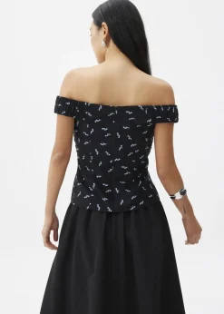 Love, Bonito Vacation|Tops*Elastic Cotton Off Shoulder Top