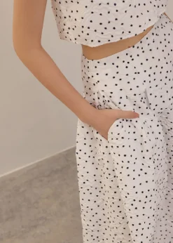 Love, Bonito Party & Occasions|Vacation*Elastic Crinkled Polka Dot Midaxi Skirt