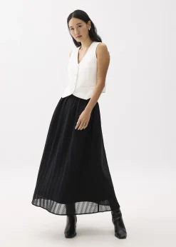 Love, Bonito Party & Occasions|Weekend*Elastic High Waist Crinkled Flare Maxi Skirt