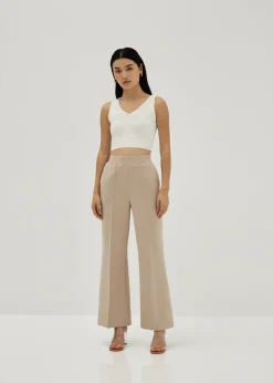 Love, Bonito Casual Pants*Elastic Jersey Pintuck Flare Pants
