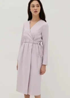 Love, Bonito Work Dresses*Elastic Tailored Front Wrap Midi Dress