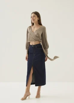 Love, Bonito Party Tops|Blouses & Shirts*Elicia Satin Wrap Blouse
