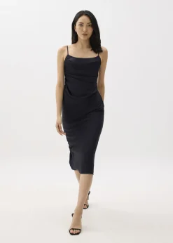 Love, Bonito Party Dresses|Party & Occasions*Esme Padded Satin Column Drape Midi Dress