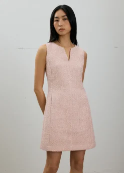 Love, Bonito Petite-Friendly|Work*Fran Notched Ribbon Tweed Shift Mini Dress