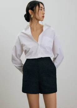 Love, Bonito Petite-Friendly|Weekend*Fumiko Ribbon Tweed High Waist Shorts