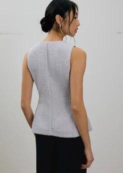 Love, Bonito Party Tops|Party & Occasions*Fumiko Ribbon Tweed Vest Top