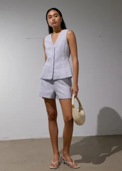 Love, Bonito Party Tops|Party & Occasions*Fumiko Ribbon Tweed Vest Top