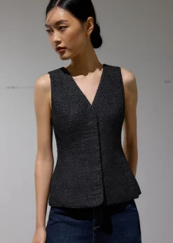 Love, Bonito Party Tops|Party & Occasions*Fumiko Ribbon Tweed Vest Top