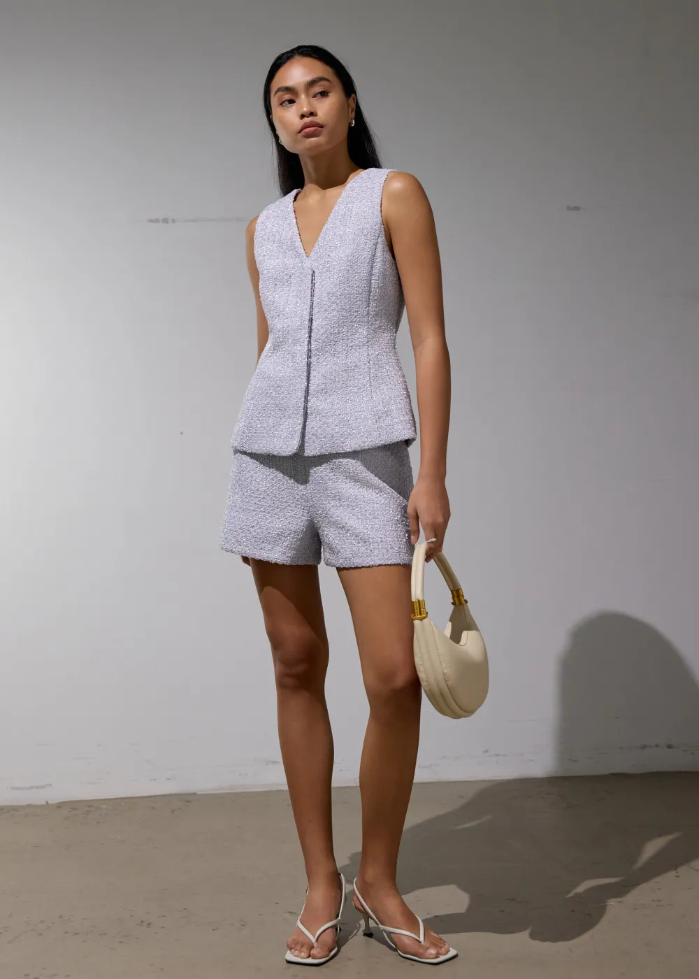 Love, Bonito Party Tops|Party & Occasions*Fumiko Ribbon Tweed Vest Top