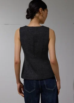 Love, Bonito Party Tops|Party & Occasions*Fumiko Ribbon Tweed Vest Top