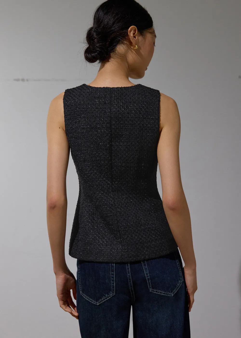 Love, Bonito Party Tops|Party & Occasions*Fumiko Ribbon Tweed Vest Top