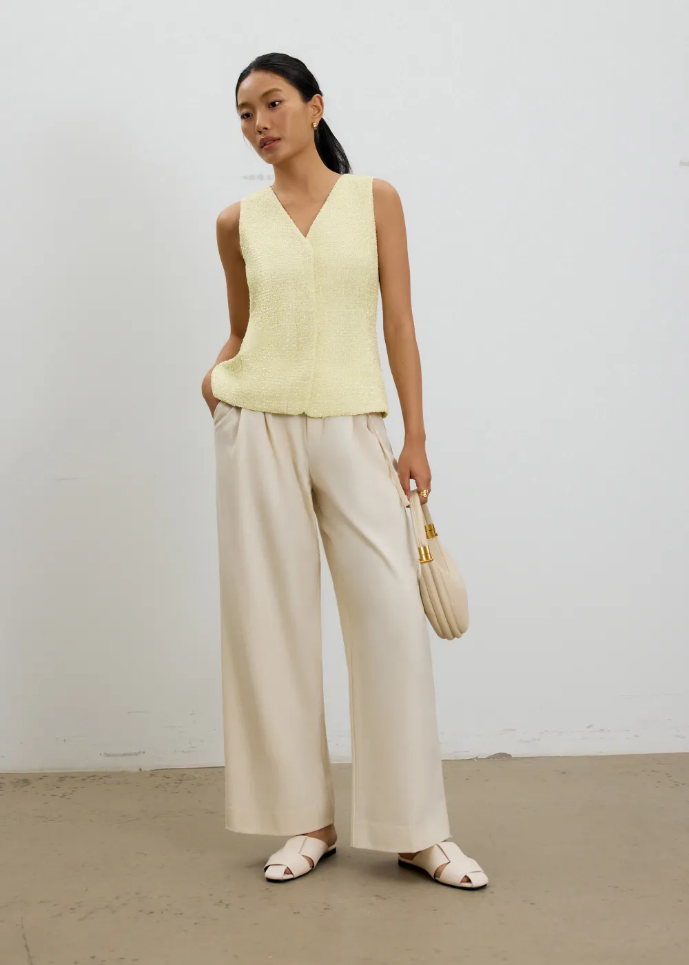 Love, Bonito Party Tops|Party & Occasions*Fumiko Ribbon Tweed Vest Top