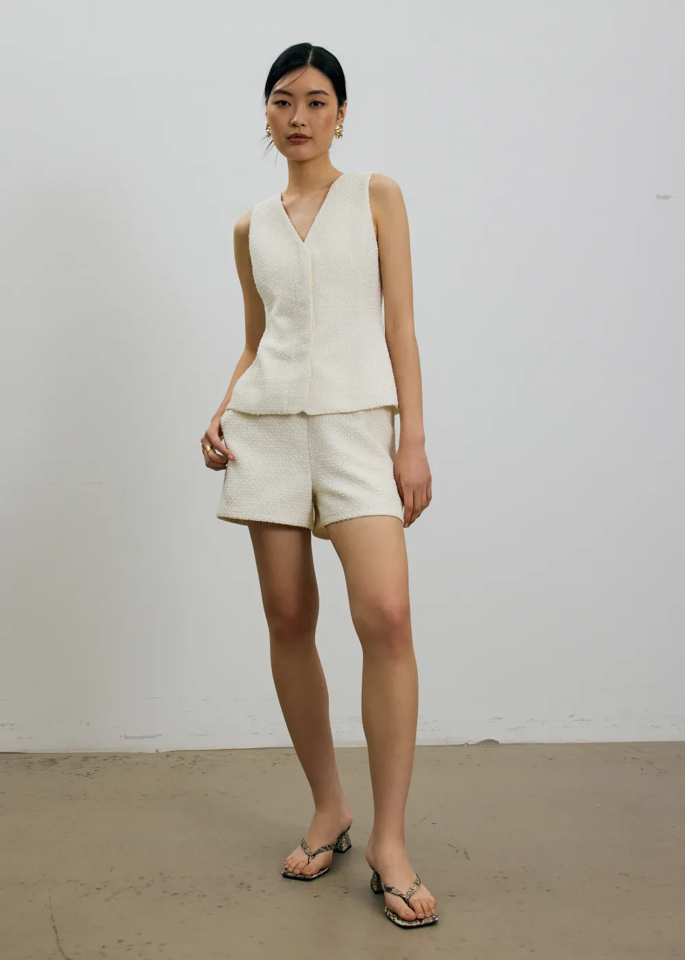 Love, Bonito Party Tops|Party & Occasions*Fumiko Ribbon Tweed Vest Top