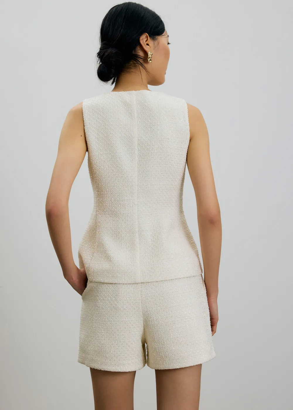 Love, Bonito Party Tops|Party & Occasions*Fumiko Ribbon Tweed Vest Top