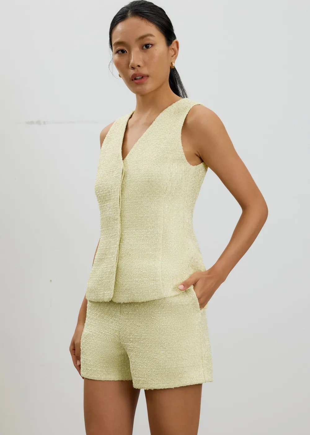 Love, Bonito Party Tops|Party & Occasions*Fumiko Ribbon Tweed Vest Top