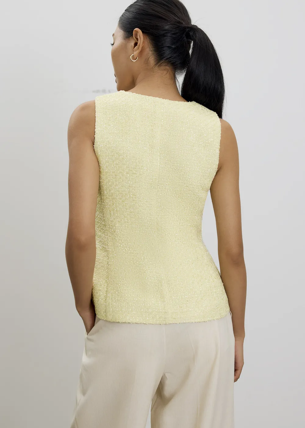 Love, Bonito Party Tops|Party & Occasions*Fumiko Ribbon Tweed Vest Top