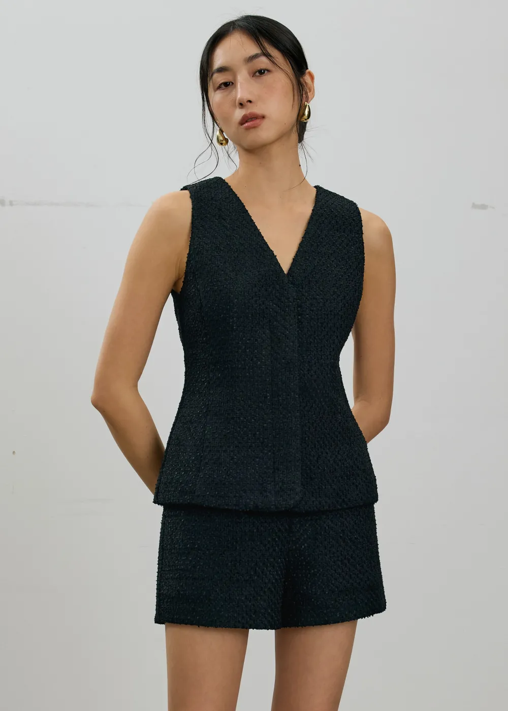 Love, Bonito Party Tops|Party & Occasions*Fumiko Ribbon Tweed Vest Top