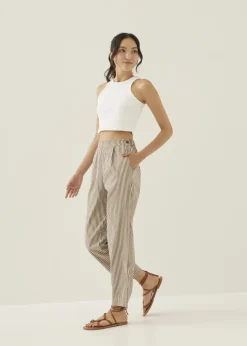 Love, Bonito Work Pants*Grenda Elastic Striped Peg Leg Pants