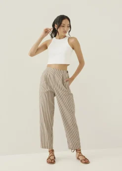 Love, Bonito Work Pants*Grenda Elastic Striped Peg Leg Pants