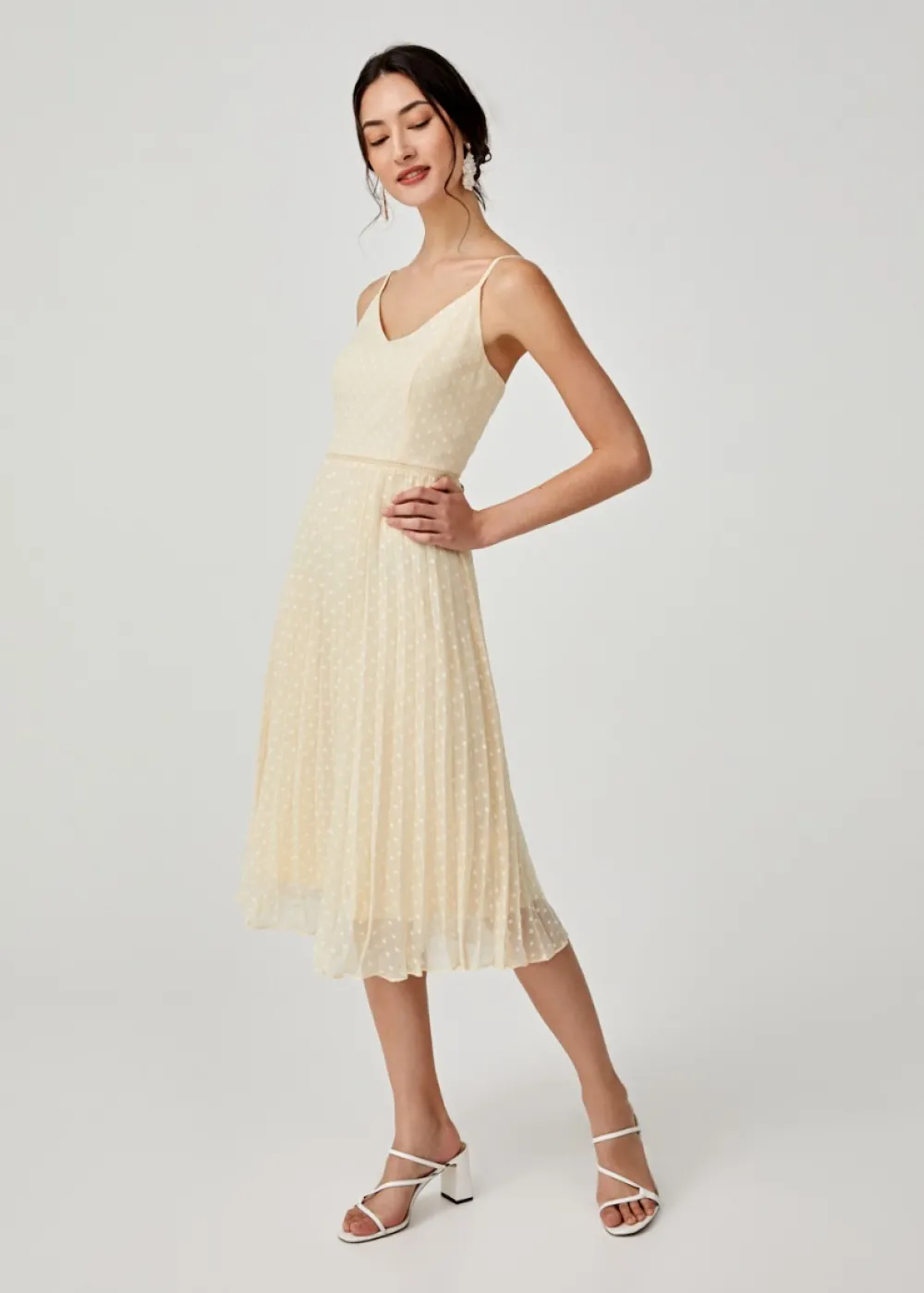 Love, Bonito Party Dresses*Hailey Pleated Dobby Dot Camisole Dress