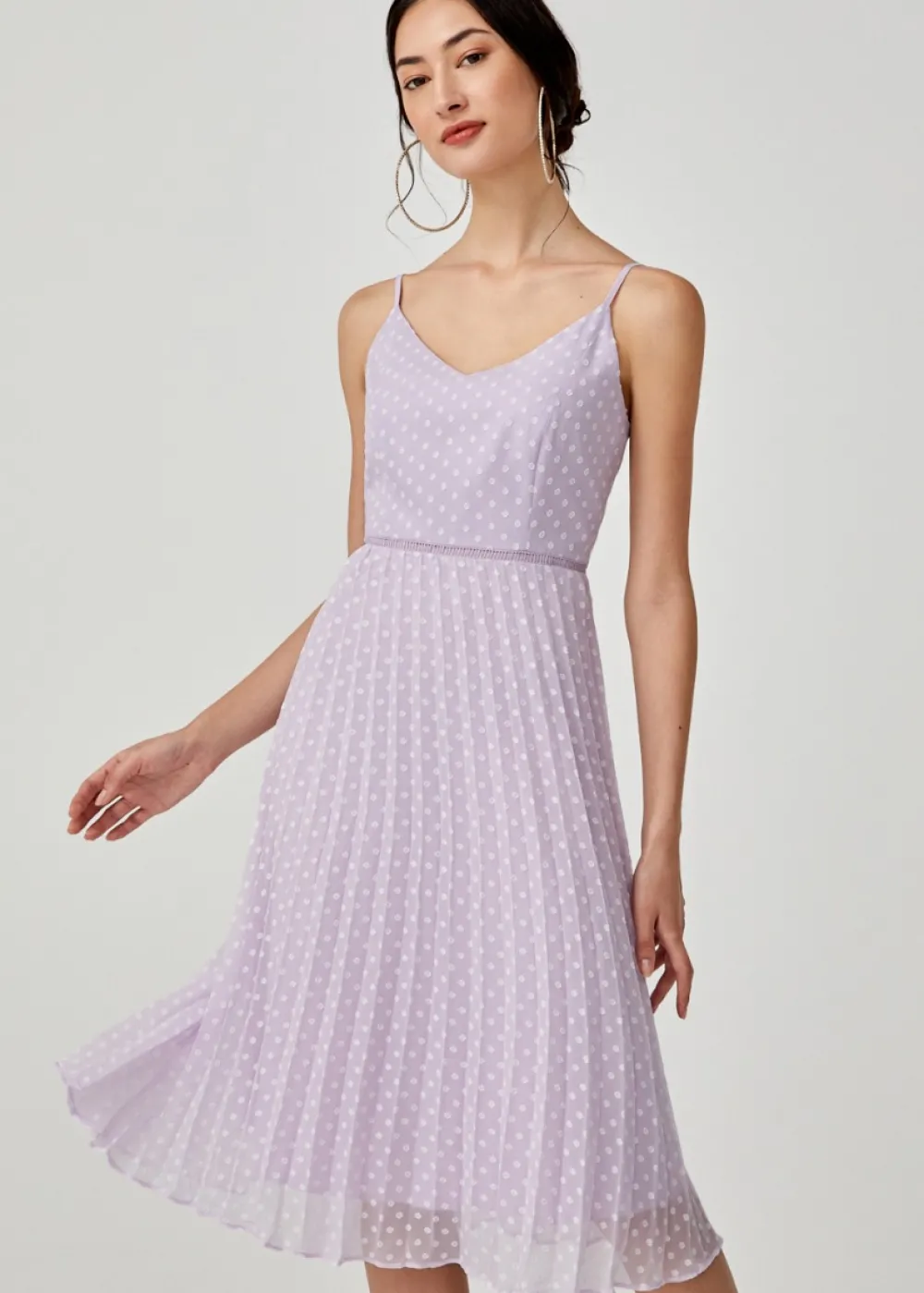Love, Bonito Party Dresses*Hailey Pleated Dobby Dot Camisole Dress