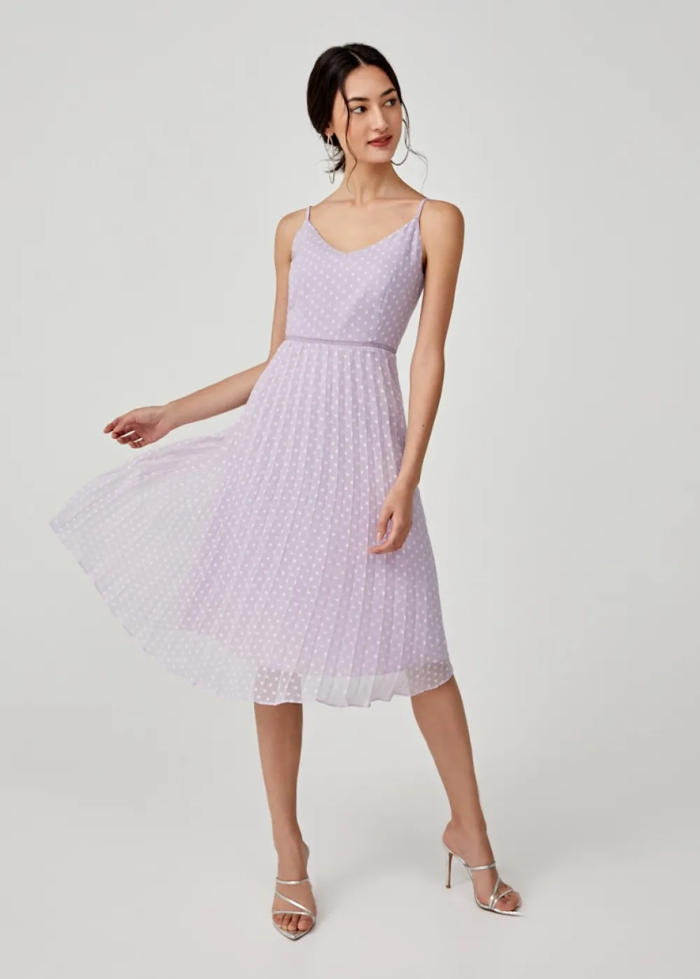 Love, Bonito Party Dresses*Hailey Pleated Dobby Dot Camisole Dress