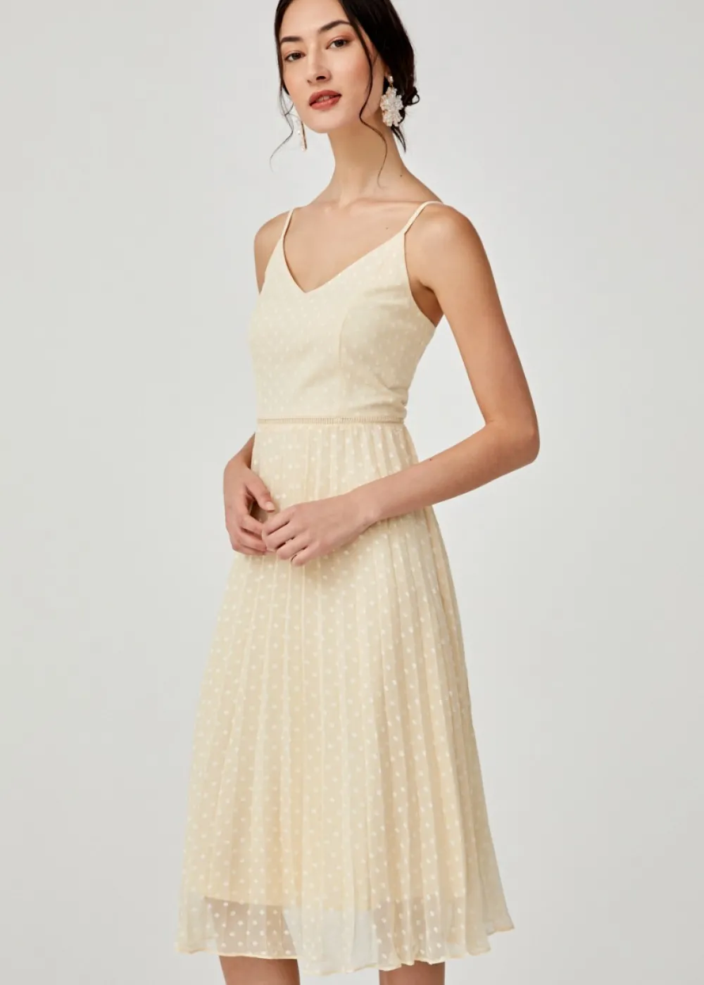 Love, Bonito Party Dresses*Hailey Pleated Dobby Dot Camisole Dress