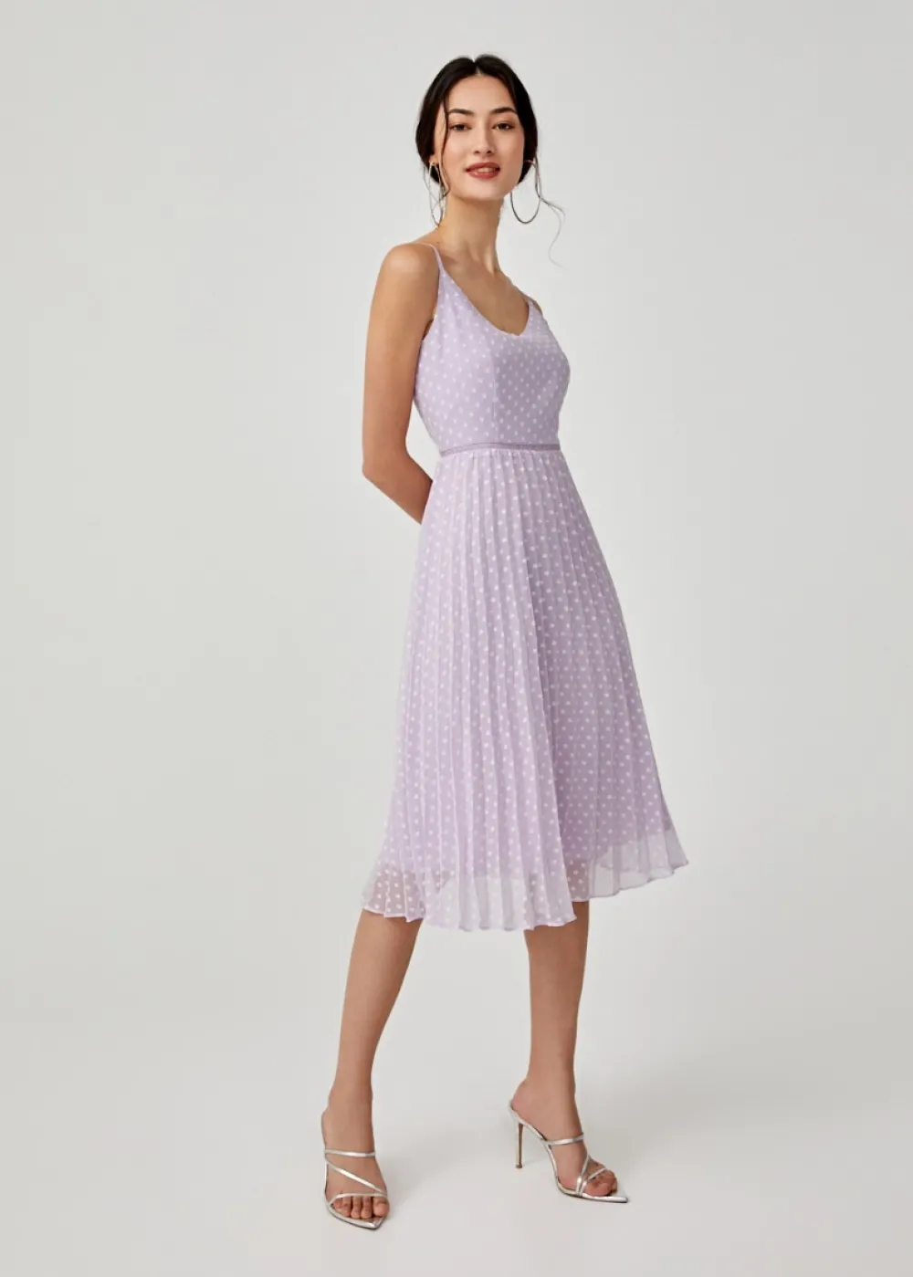 Love, Bonito Party Dresses*Hailey Pleated Dobby Dot Camisole Dress