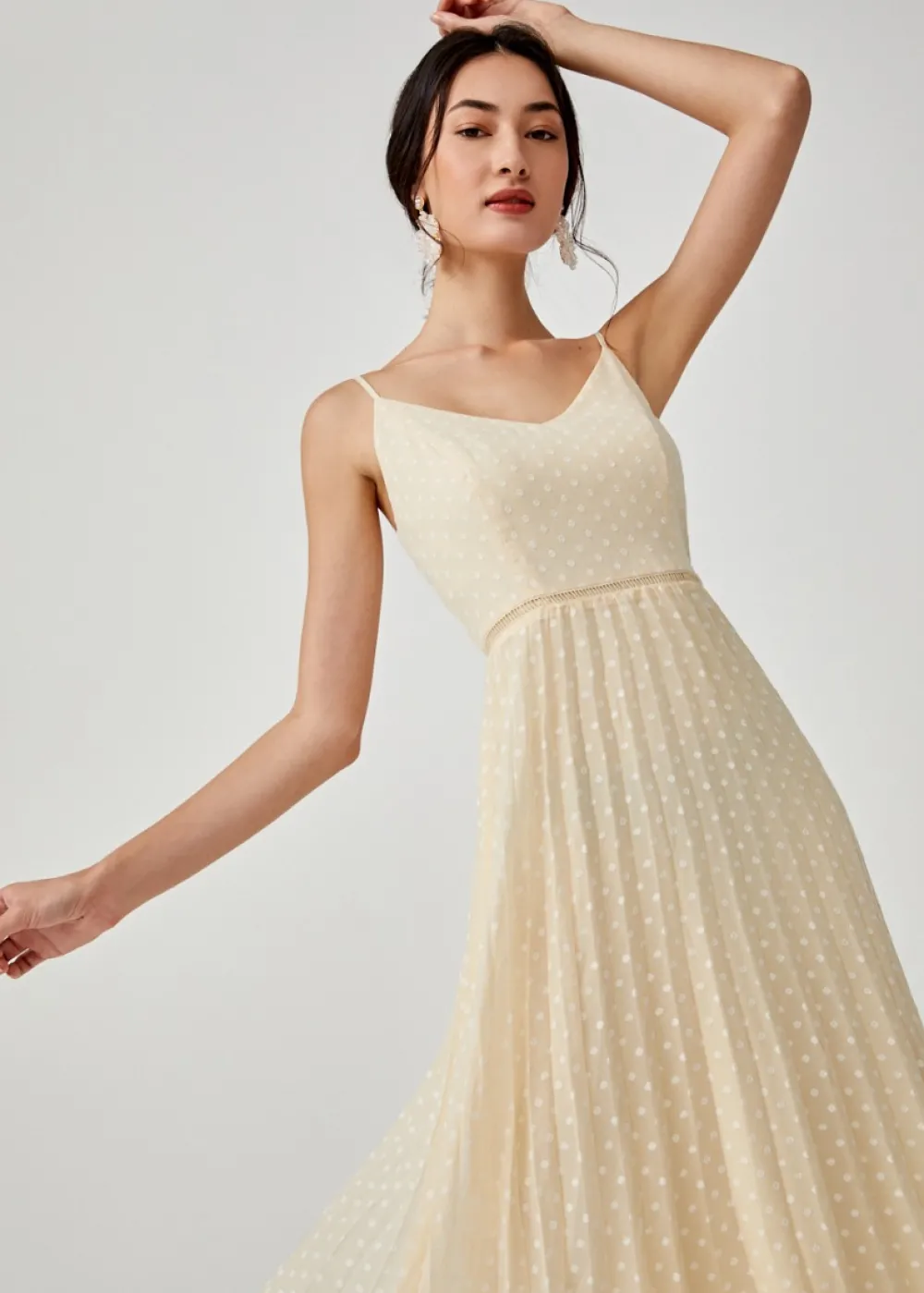 Love, Bonito Party Dresses*Hailey Pleated Dobby Dot Camisole Dress