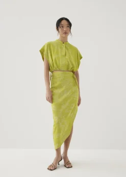 Love, Bonito Party Tops|Blouses & Shirts*Inna Satin Mandarin Collar Blouse in Opulent Florals