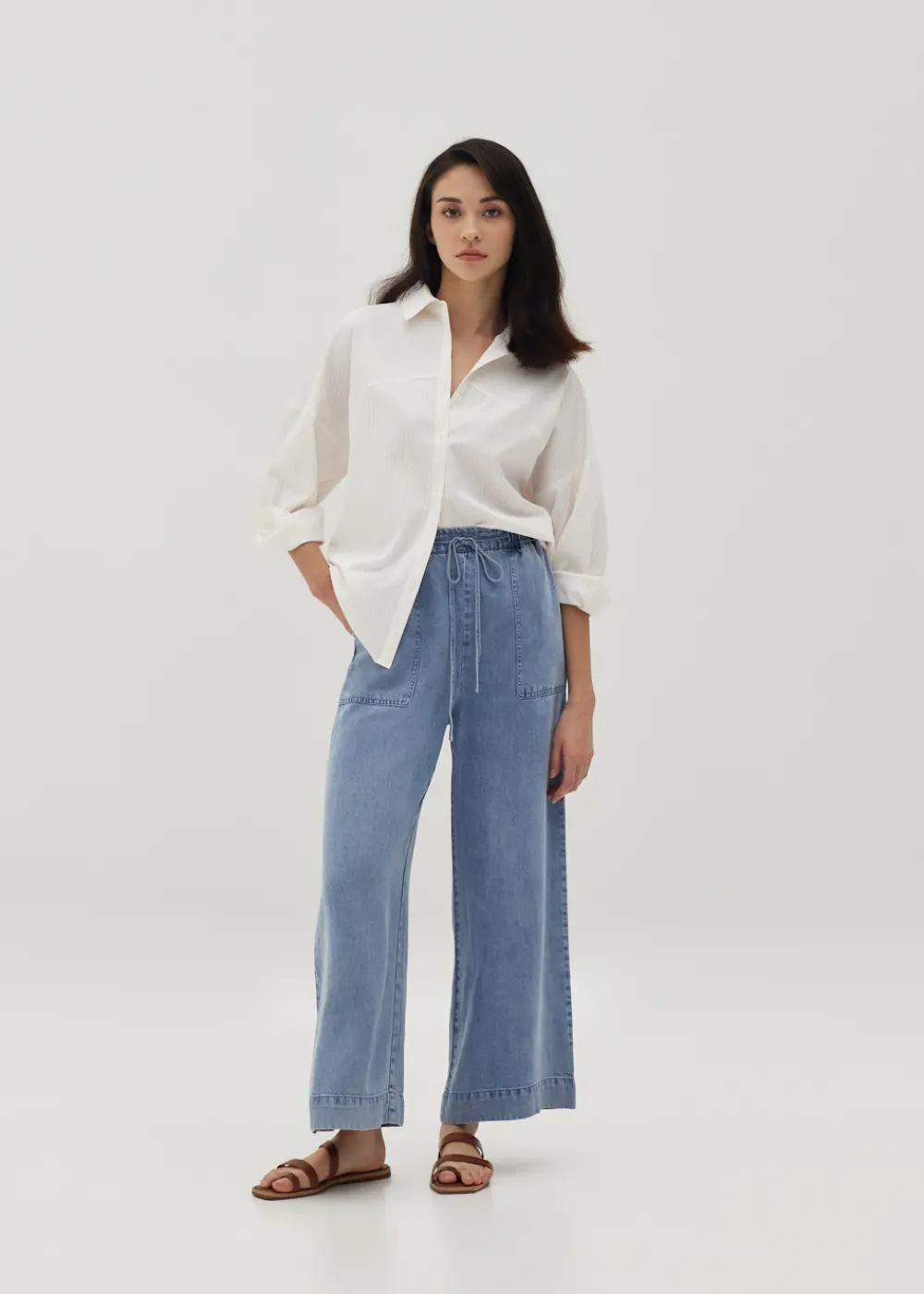 Love, Bonito Casual Pants|Cropped & Ankle*Jacinth Elastic Chambray Drawstring Culottes